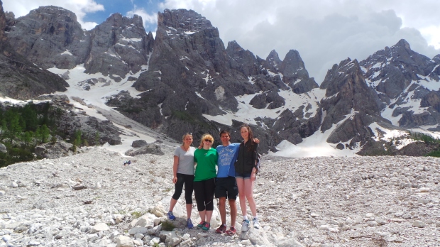 Italian Alps - Hiking day! Another small Aussie photo (Me, Milly, Andy, Hannah)