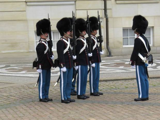 Denmark - guards switch over at the palace, a really big deal